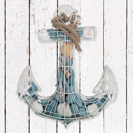 Blue Coastal Scented Potpourri Anchor Wire Decor