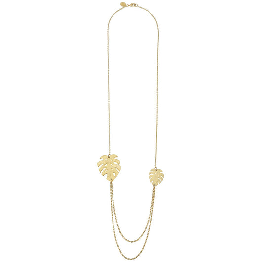 Double Chain Leaf Necklace